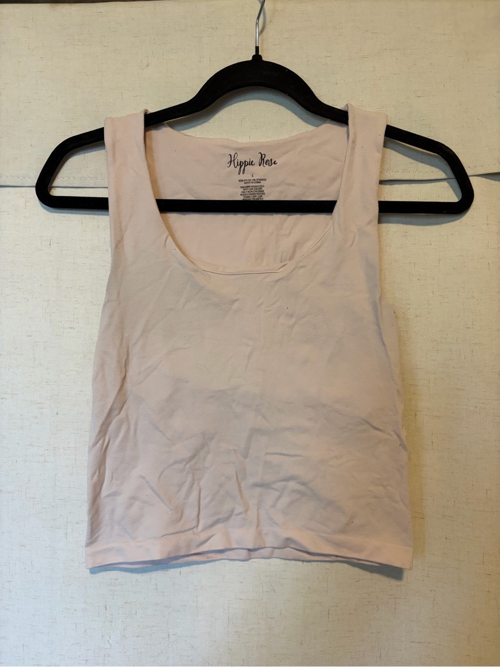 Hippie Rose Pale Pink Scoop Neck Crop Tank